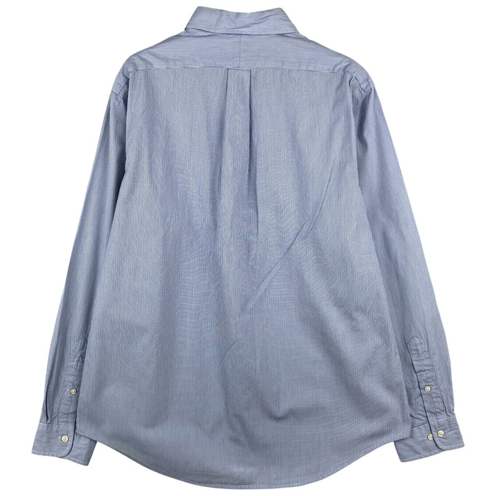 Ralph Lauren CUSTOM FIT Long-Sleeve Button-Down Striped Shirt, Men's Size L (approx.) cotton blue type Vintage Second Hand