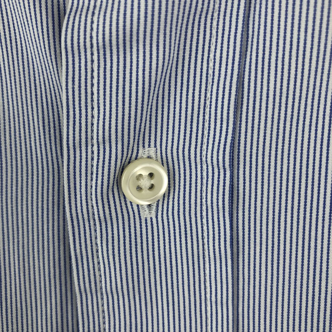 Ralph Lauren CUSTOM FIT Long-Sleeve Button-Down Striped Shirt, Men's Size L (approx.) cotton blue type Vintage Second Hand