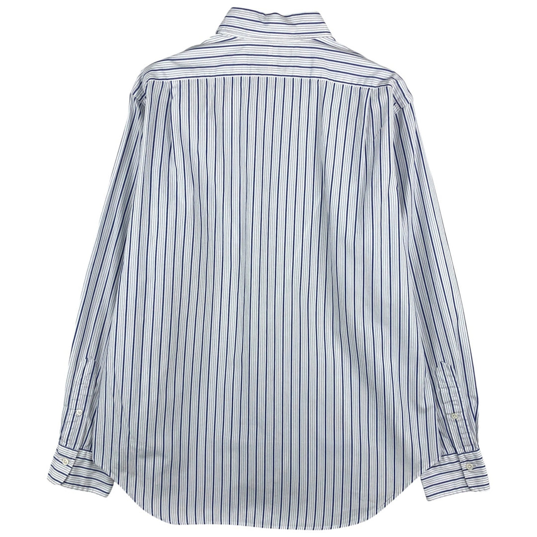 Ralph Lauren POLO by Ralph Lauren PHILIP Long-Sleeve Cotton Stripe Shirt, Men's Size L (approx.) cotton white type Vintage Second Hand