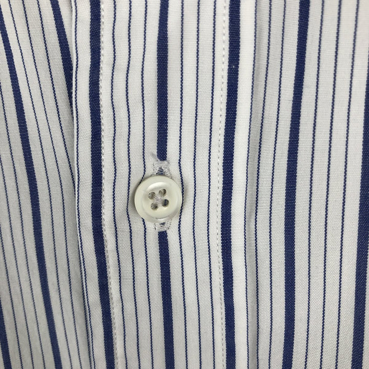 Ralph Lauren POLO by Ralph Lauren PHILIP Long-Sleeve Cotton Stripe Shirt, Men's Size L (approx.) cotton white type Vintage Second Hand