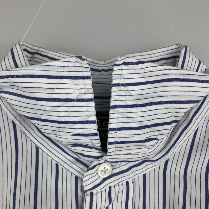 Ralph Lauren POLO by Ralph Lauren PHILIP Long-Sleeve Cotton Stripe Shirt, Men's Size L (approx.) cotton white type Vintage Second Hand