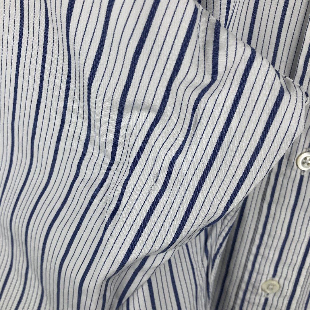 Ralph Lauren POLO by Ralph Lauren PHILIP Long-Sleeve Cotton Stripe Shirt, Men's Size L (approx.) cotton white type Vintage Second Hand
