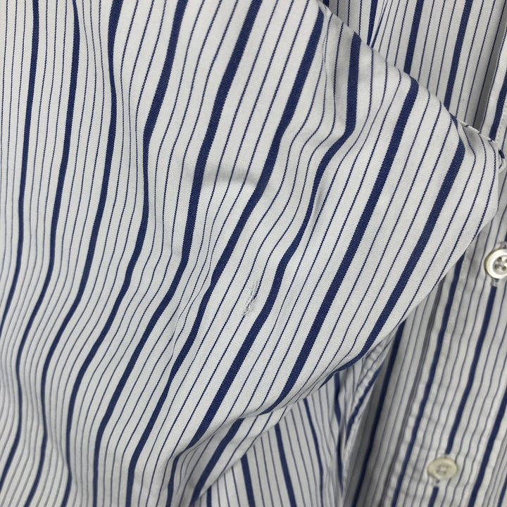 Ralph Lauren POLO by Ralph Lauren PHILIP Long-Sleeve Cotton Stripe Shirt, Men's Size L (approx.) cotton white type Vintage Second Hand
