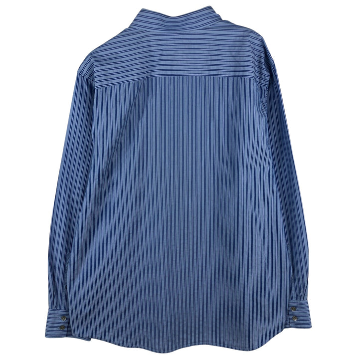 2000s~ Calvin Klein Multi-Stripe Long Sleeve Cotton Striped Shirt, Men's XL cotton Blue type light blue Vintage Second Hand
