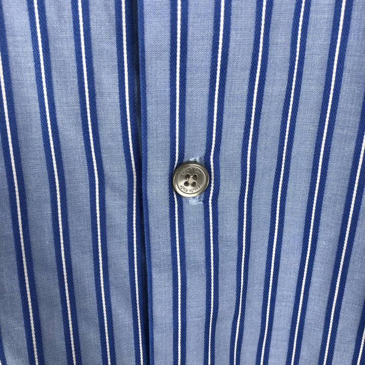 2000s~ Calvin Klein Multi-Stripe Long Sleeve Cotton Striped Shirt, Men's XL cotton Blue type light blue Vintage Second Hand