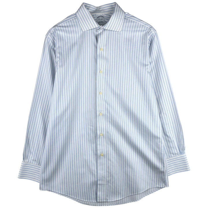 Brooks Brothers Est.1818 Long Sleeve Cotton Striped Shirt, Men's M Size Supima Cotton white type Vintage Second Hand
