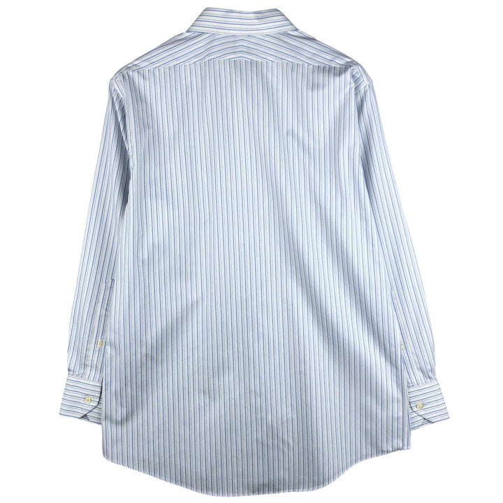 Brooks Brothers Est.1818 Long Sleeve Cotton Striped Shirt, Men's M Size Supima Cotton white type Vintage Second Hand