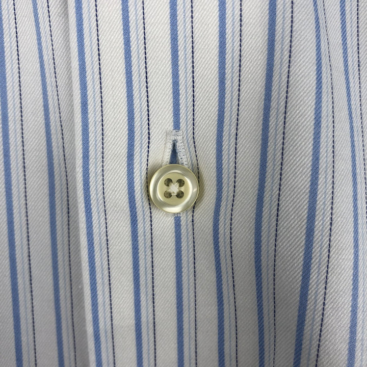 Brooks Brothers Est.1818 Long Sleeve Cotton Striped Shirt, Men's M Size Supima Cotton white type Vintage Second Hand