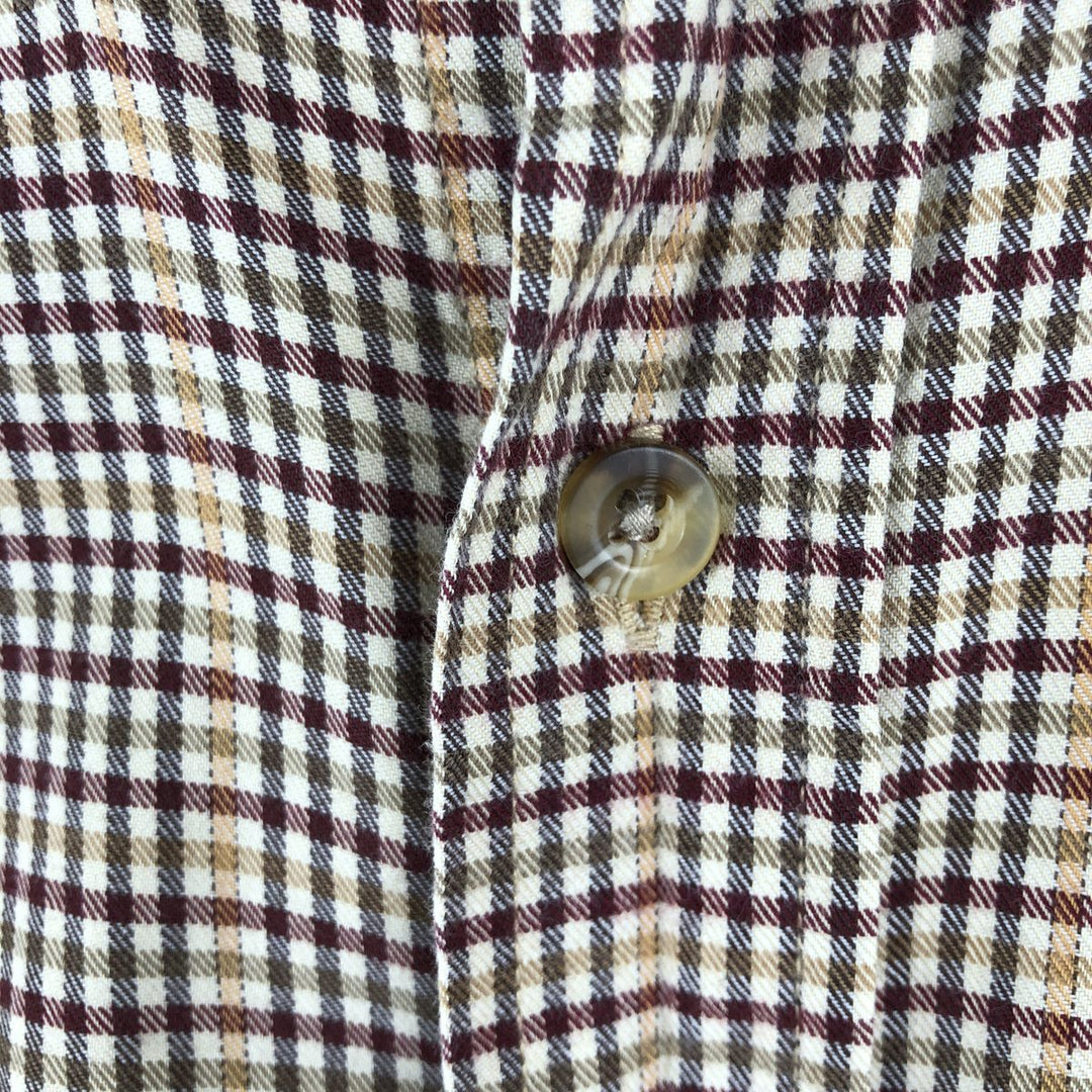 LLBean Long Sleeve Button-Down Check Shirt, Men's Size XL cotton brown type Vintage Second Hand