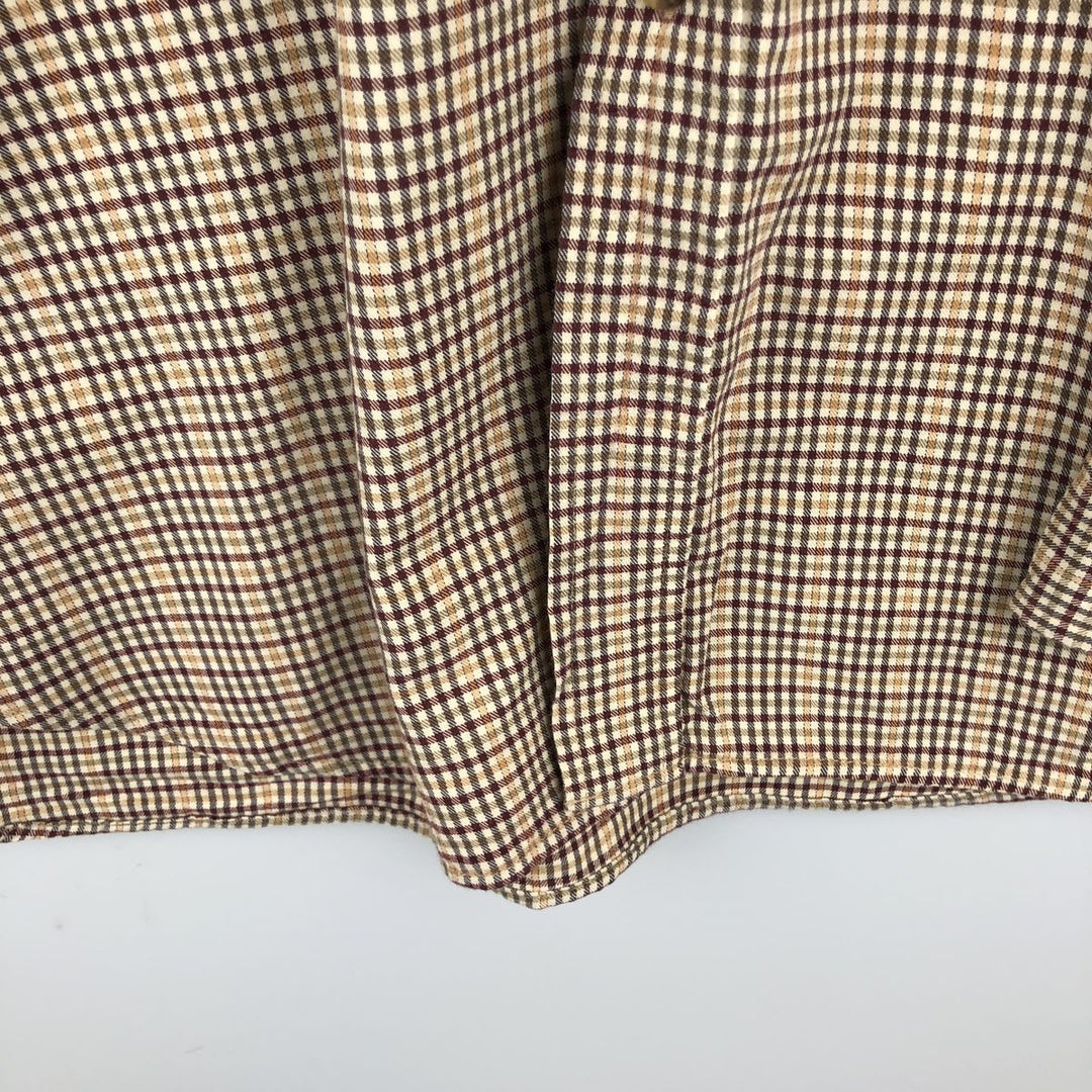 LLBean Long Sleeve Button-Down Check Shirt, Men's Size XL cotton brown type Vintage Second Hand