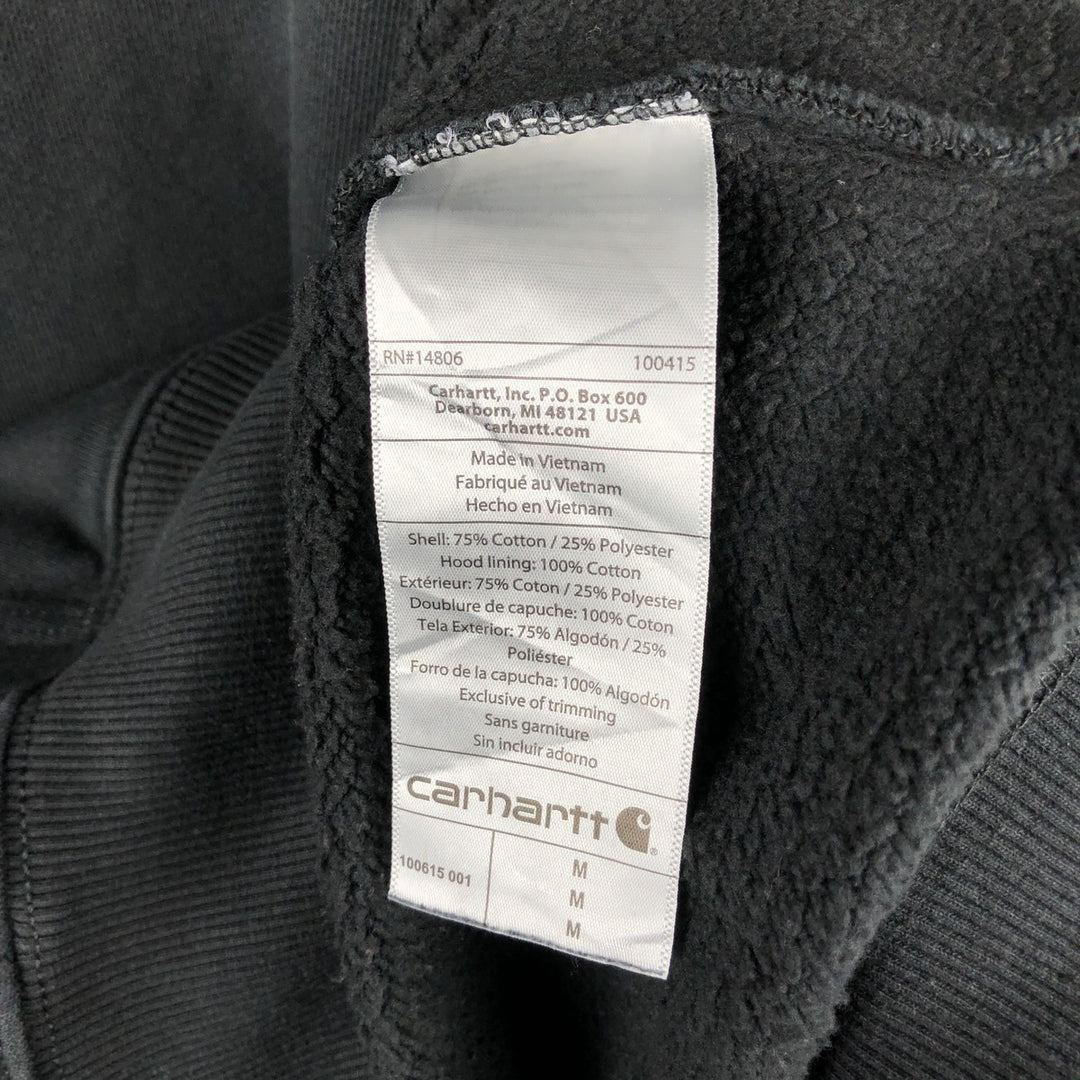Carhartt ORIGINAL FIT sweatshirt pullover hoodie, men's size M cotton black type Vintage Second Hand