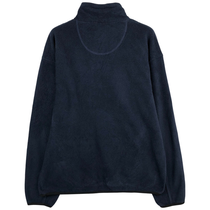 Ralph Lauren Chaps Half-Zip Fleece Pullover, Made in Canada, Men's Size L polyester navy blue type Vintage Second Hand