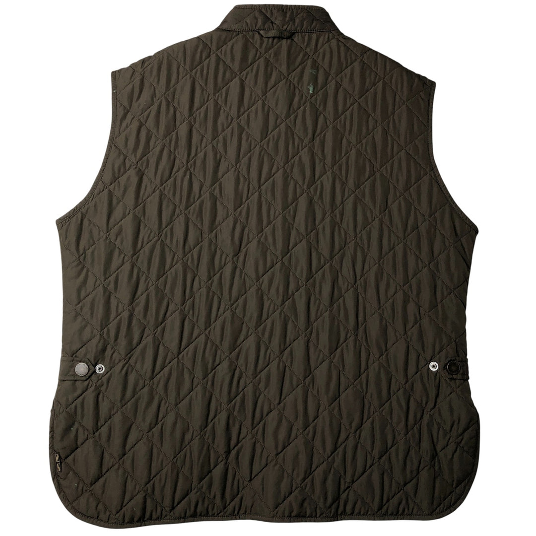 Barbour LAND ROVER padded quilted vest, men's size XXL. polyester Khaki type Vintage Second Hand