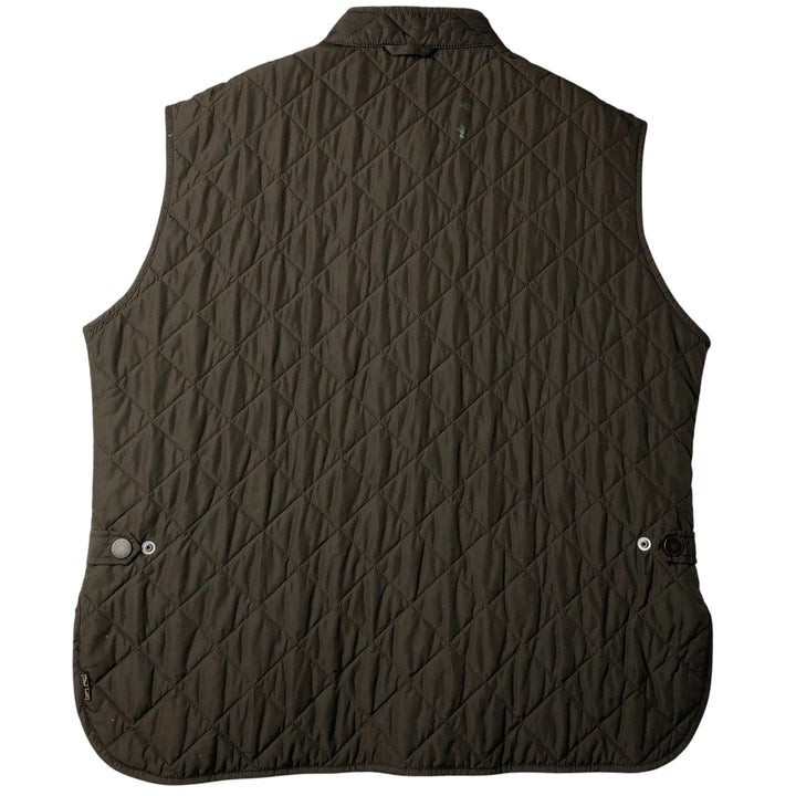 Barbour LAND ROVER padded quilted vest, men's size XXL. polyester Khaki type Vintage Second Hand