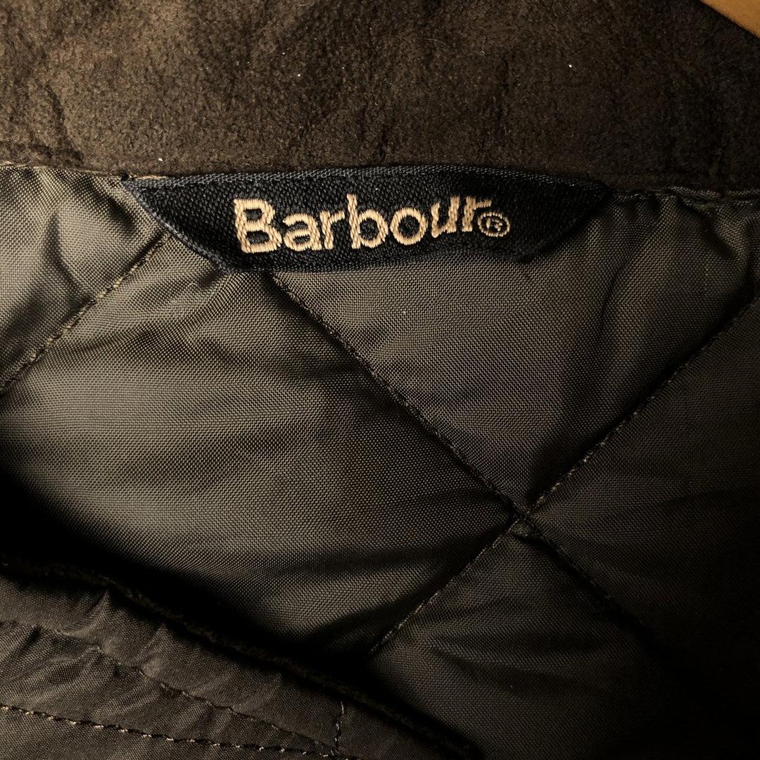 Barbour LAND ROVER padded quilted vest, men's size XXL. polyester Khaki type Vintage Second Hand