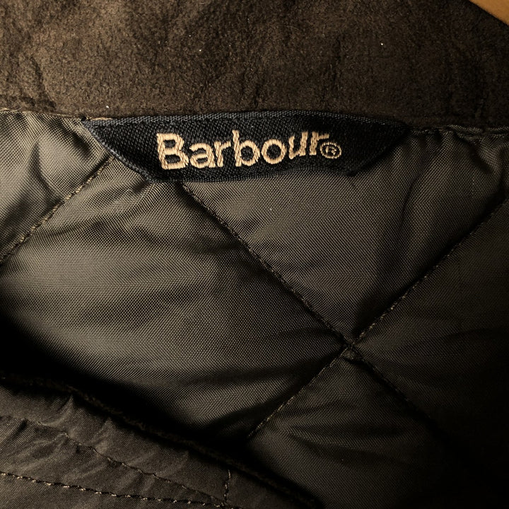 Barbour LAND ROVER padded quilted vest, men's size XXL. polyester Khaki type Vintage Second Hand