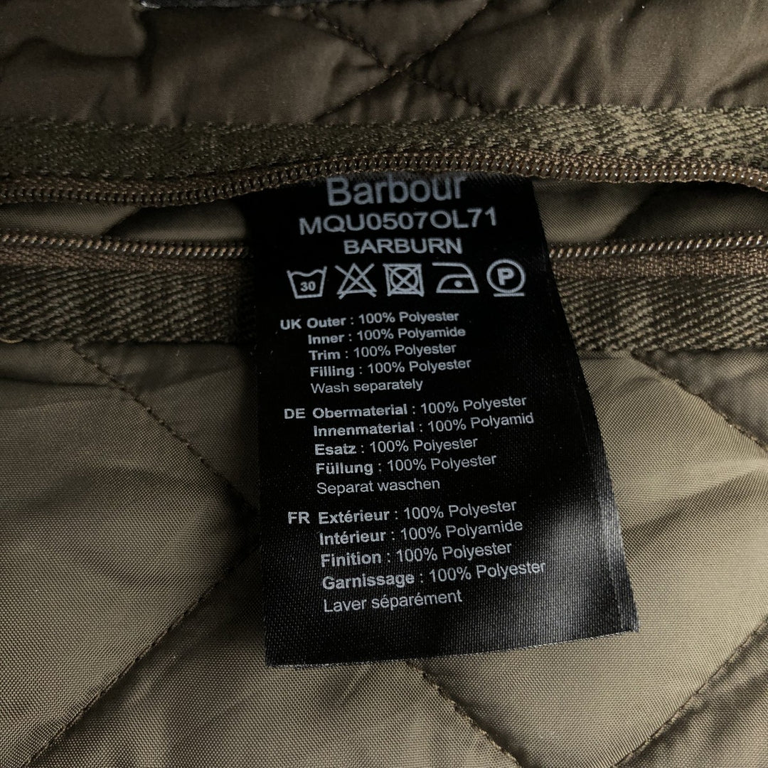 Barbour LAND ROVER padded quilted vest, men's size XXL. polyester Khaki type Vintage Second Hand