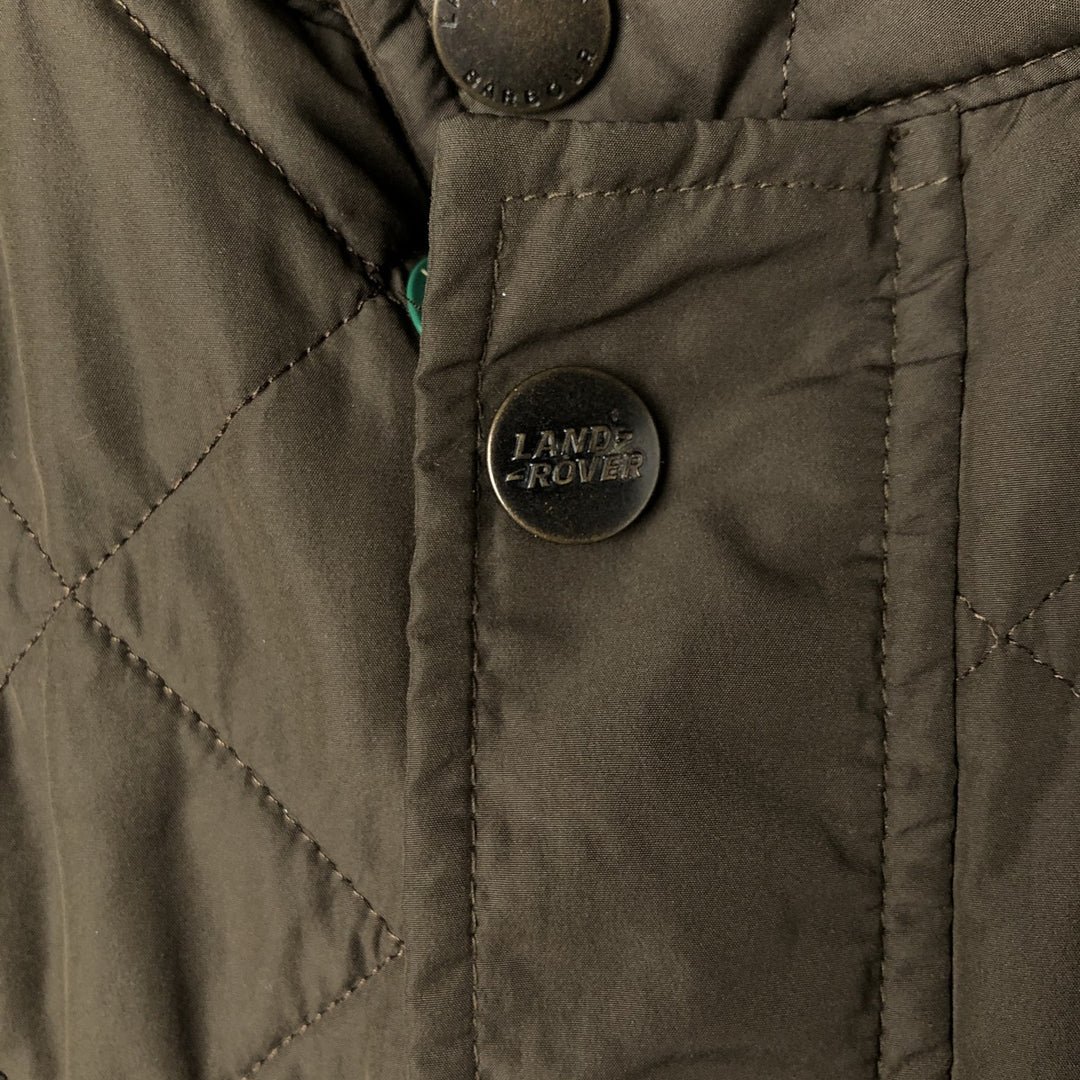 Barbour LAND ROVER padded quilted vest, men's size XXL. polyester Khaki type Vintage Second Hand