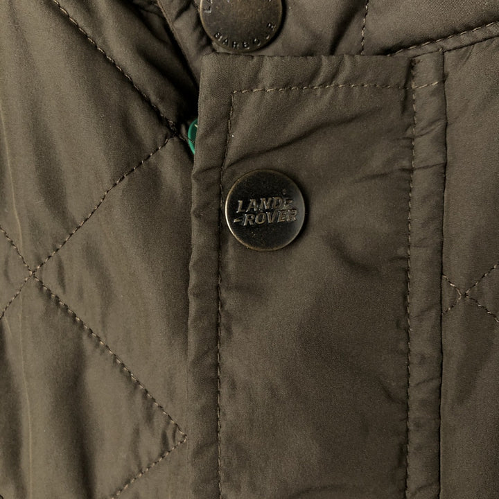 Barbour LAND ROVER padded quilted vest, men's size XXL. polyester Khaki type Vintage Second Hand