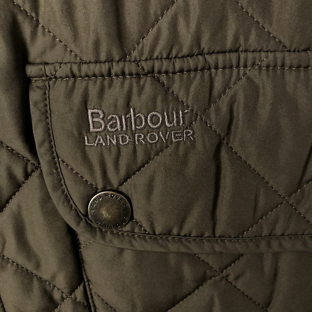 Barbour LAND ROVER padded quilted vest, men's size XXL. polyester Khaki type Vintage Second Hand