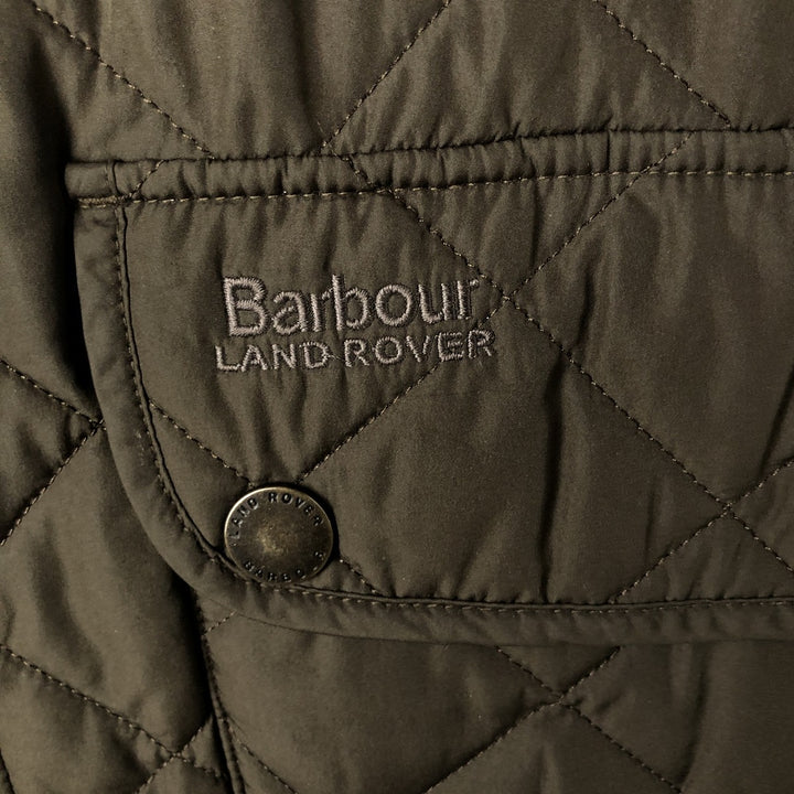 Barbour LAND ROVER padded quilted vest, men's size XXL. polyester Khaki type Vintage Second Hand