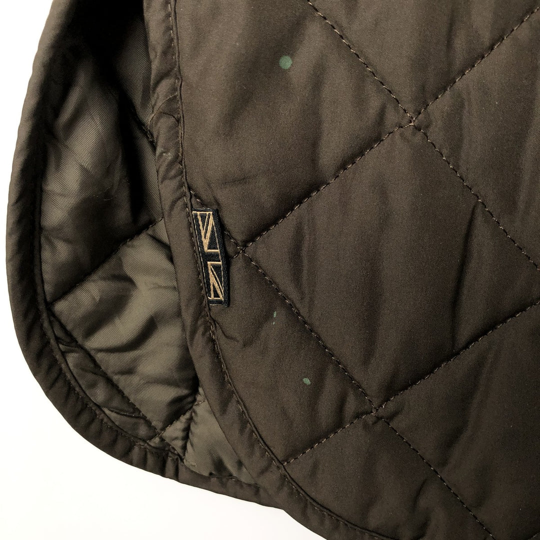 Barbour LAND ROVER padded quilted vest, men's size XXL. polyester Khaki type Vintage Second Hand