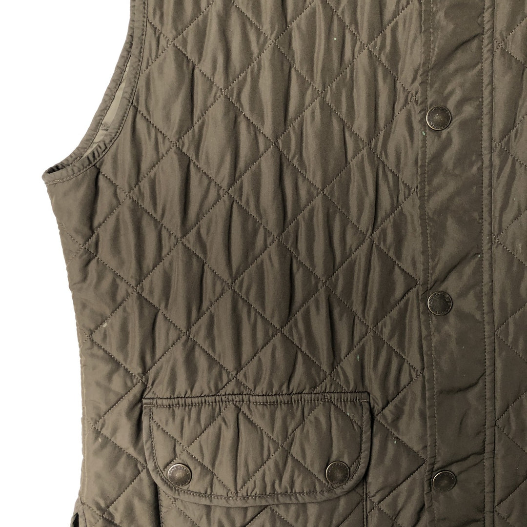 Barbour LAND ROVER padded quilted vest, men's size XXL. polyester Khaki type Vintage Second Hand