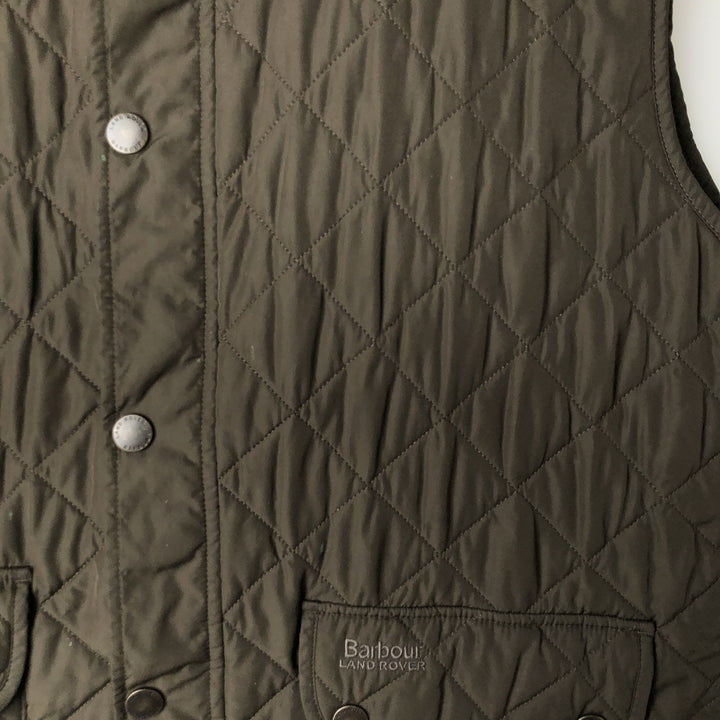 Barbour LAND ROVER padded quilted vest, men's size XXL. polyester Khaki type Vintage Second Hand