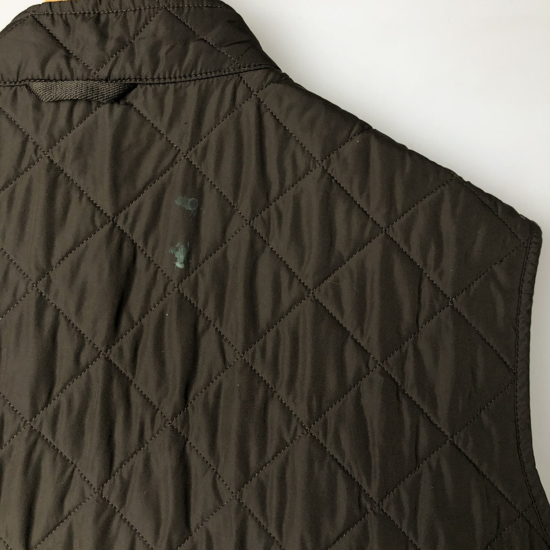 Barbour LAND ROVER padded quilted vest, men's size XXL. polyester Khaki type Vintage Second Hand