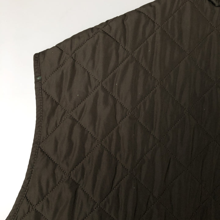 Barbour LAND ROVER padded quilted vest, men's size XXL. polyester Khaki type Vintage Second Hand