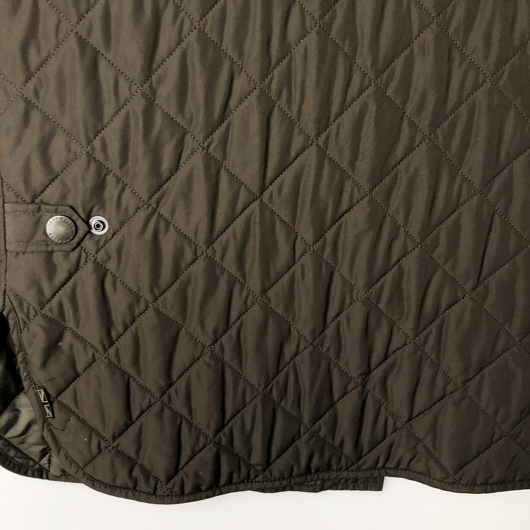Barbour LAND ROVER padded quilted vest, men's size XXL. polyester Khaki type Vintage Second Hand