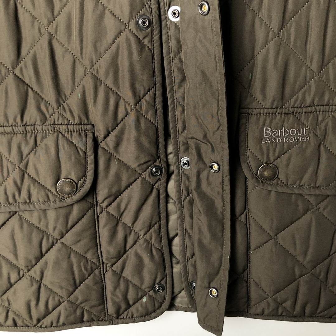 Barbour LAND ROVER padded quilted vest, men's size XXL. polyester Khaki type Vintage Second Hand