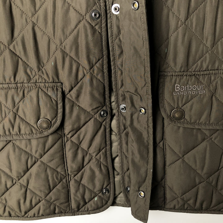 Barbour LAND ROVER padded quilted vest, men's size XXL. polyester Khaki type Vintage Second Hand