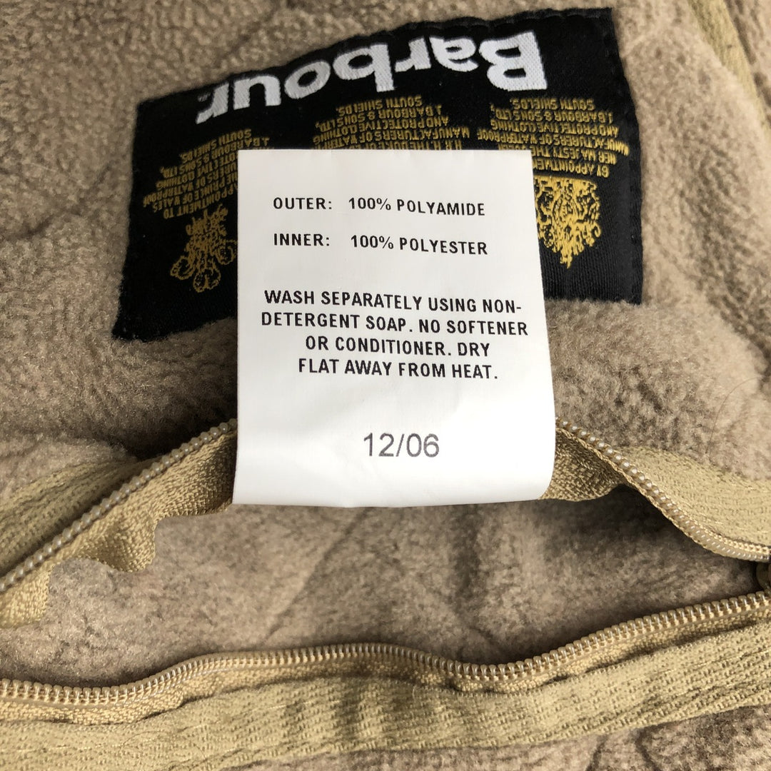 2000'S Barbour D229 Polarquilt Waistcoat Zip-in Liner 3-Warrant Quilted Vest, Men's Size L (approx.) polyester Khaki type Vintage Second Hand