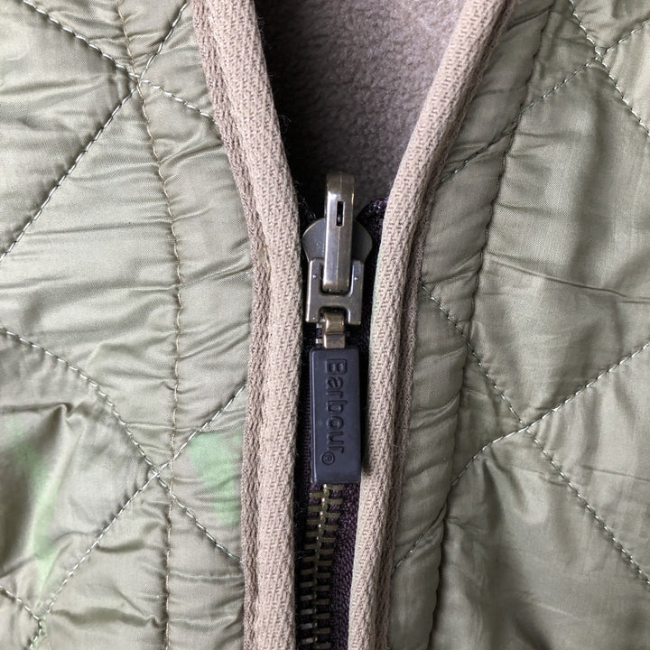 2000'S Barbour D229 Polarquilt Waistcoat Zip-in Liner 3-Warrant Quilted Vest, Men's Size L (approx.) polyester Khaki type Vintage Second Hand