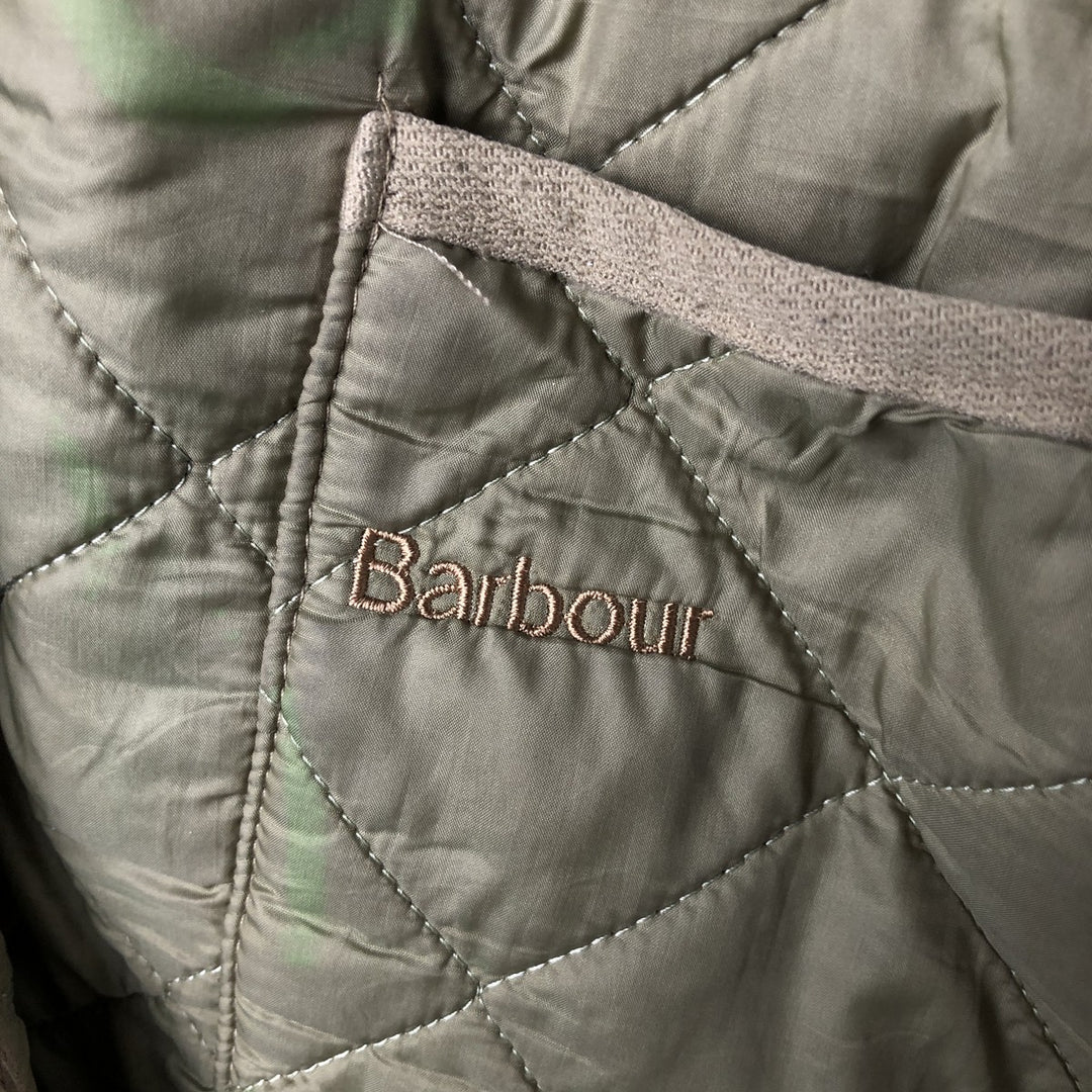 2000'S Barbour D229 Polarquilt Waistcoat Zip-in Liner 3-Warrant Quilted Vest, Men's Size L (approx.) polyester Khaki type Vintage Second Hand