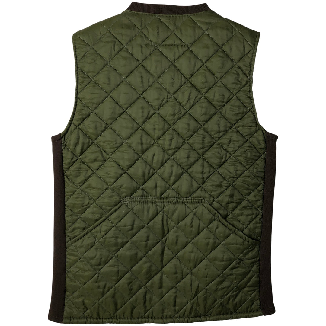Barbour padded quilted vest, made in England, men's size M. Nylon green type Vintage Second Hand