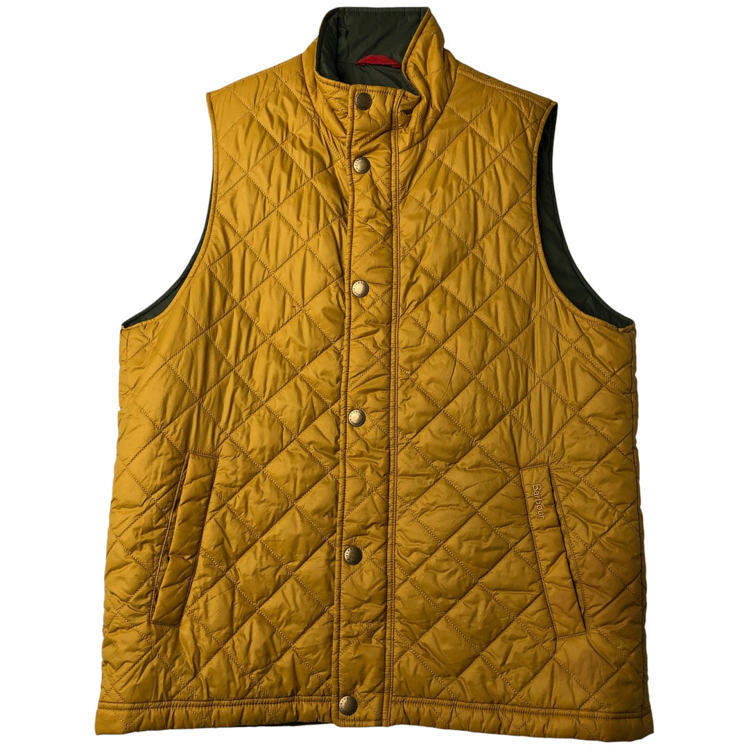Barbour padded quilted vest, men's XL size polyamide yellow type Vintage Second Hand
