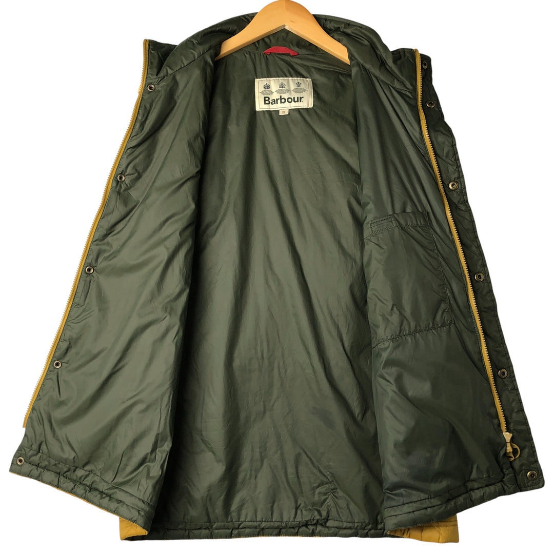 Barbour padded quilted vest, men's XL size polyamide yellow type Vintage Second Hand