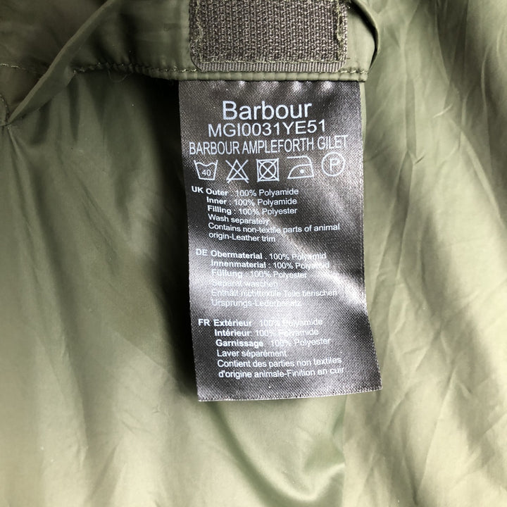 Barbour padded quilted vest, men's XL size polyamide yellow type Vintage Second Hand