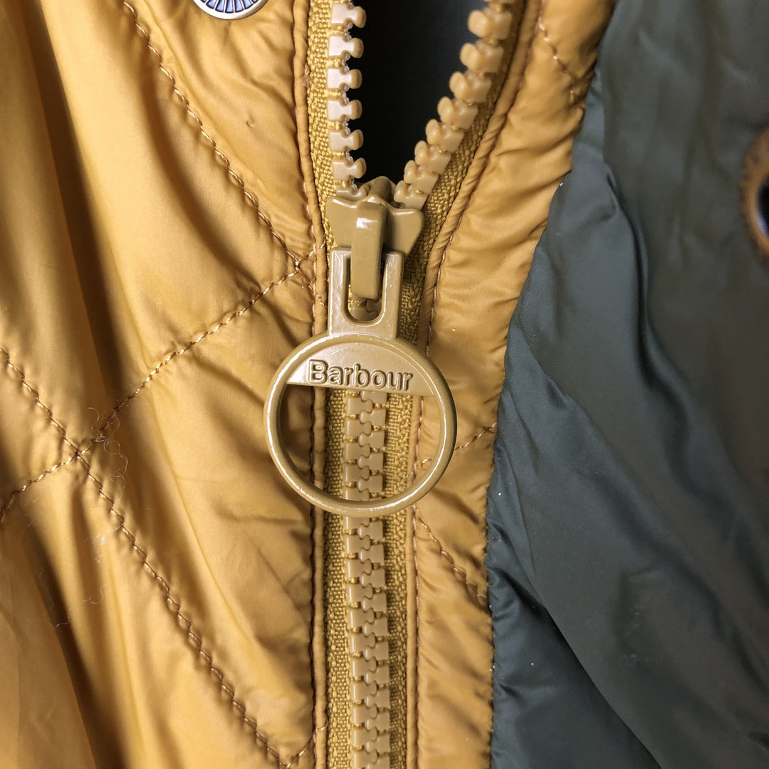 Barbour padded quilted vest, men's XL size polyamide yellow type Vintage Second Hand