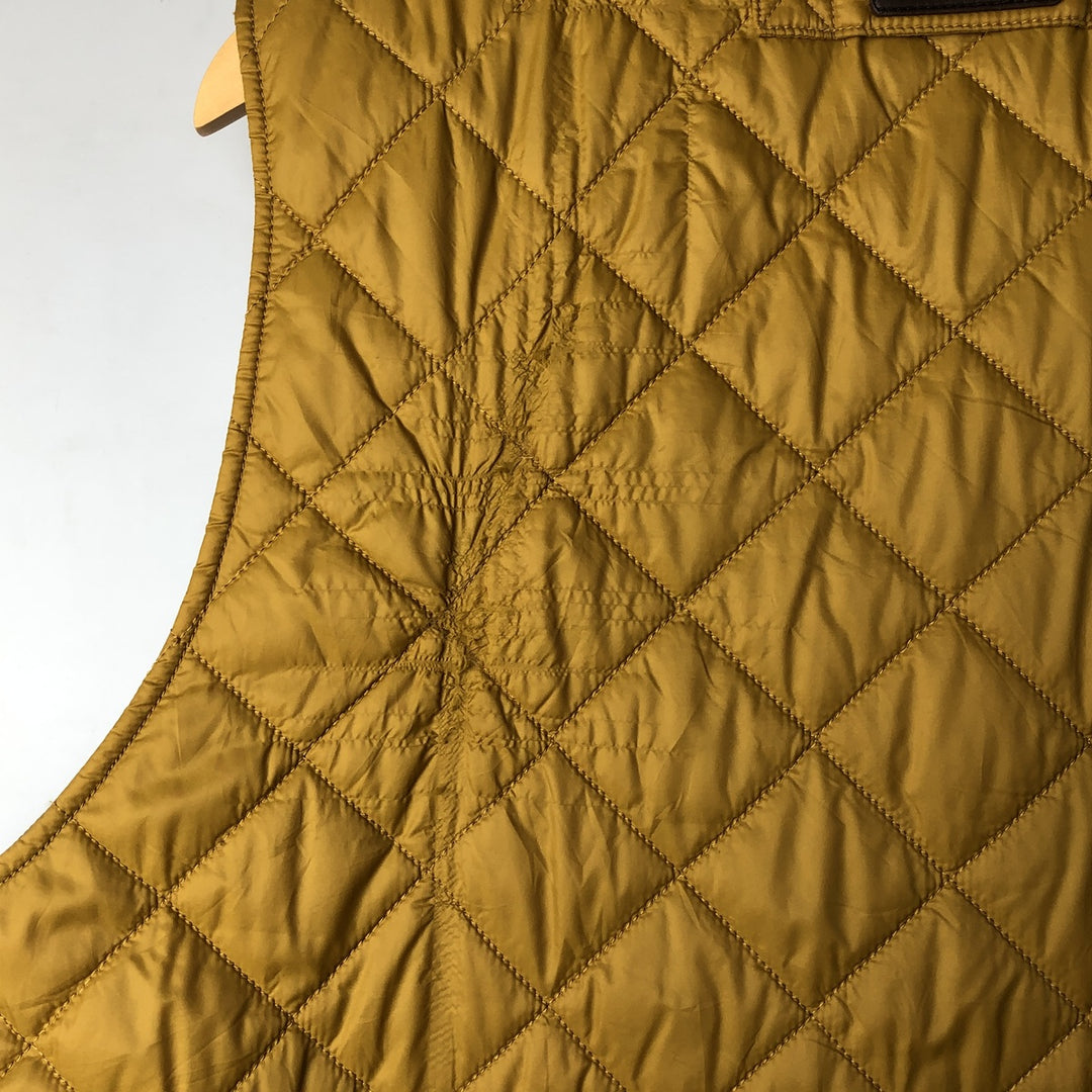 Barbour padded quilted vest, men's XL size polyamide yellow type Vintage Second Hand