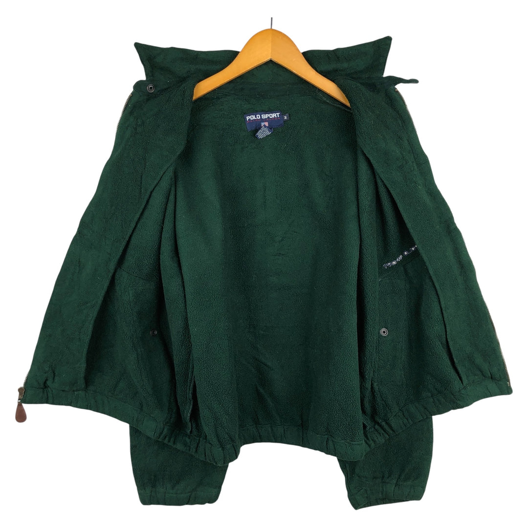 90'S Ralph Lauren POLO SPORT Swing-Top Fleece Jacket, Made in USA, Men's Size Medium polyester Green type dark green Vintage Second Hand
