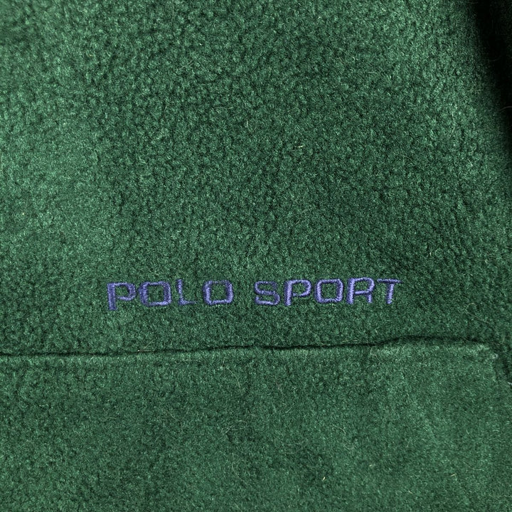 90'S Ralph Lauren POLO SPORT Swing-Top Fleece Jacket, Made in USA, Men's Size Medium polyester Green type dark green Vintage Second Hand