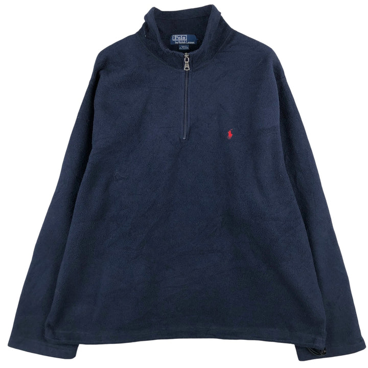 Ralph Lauren POLO by Ralph Lauren Half Zip Fleece Pullover Men's XL polyester navy blue type Vintage Second Hand