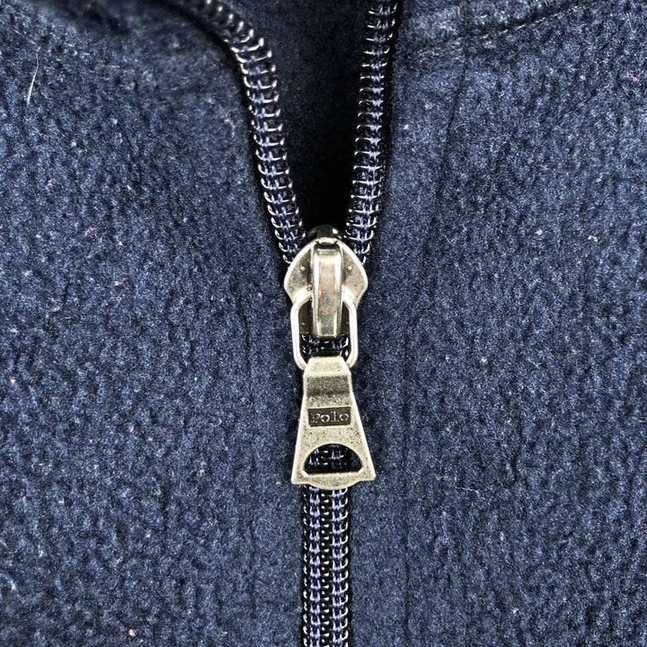 Ralph Lauren POLO by Ralph Lauren Half Zip Fleece Pullover Men's XL polyester navy blue type Vintage Second Hand