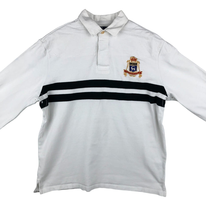 Ralph Lauren POLO by Ralph Lauren long sleeve rugby shirt, men's size L cotton white type Vintage Second Hand