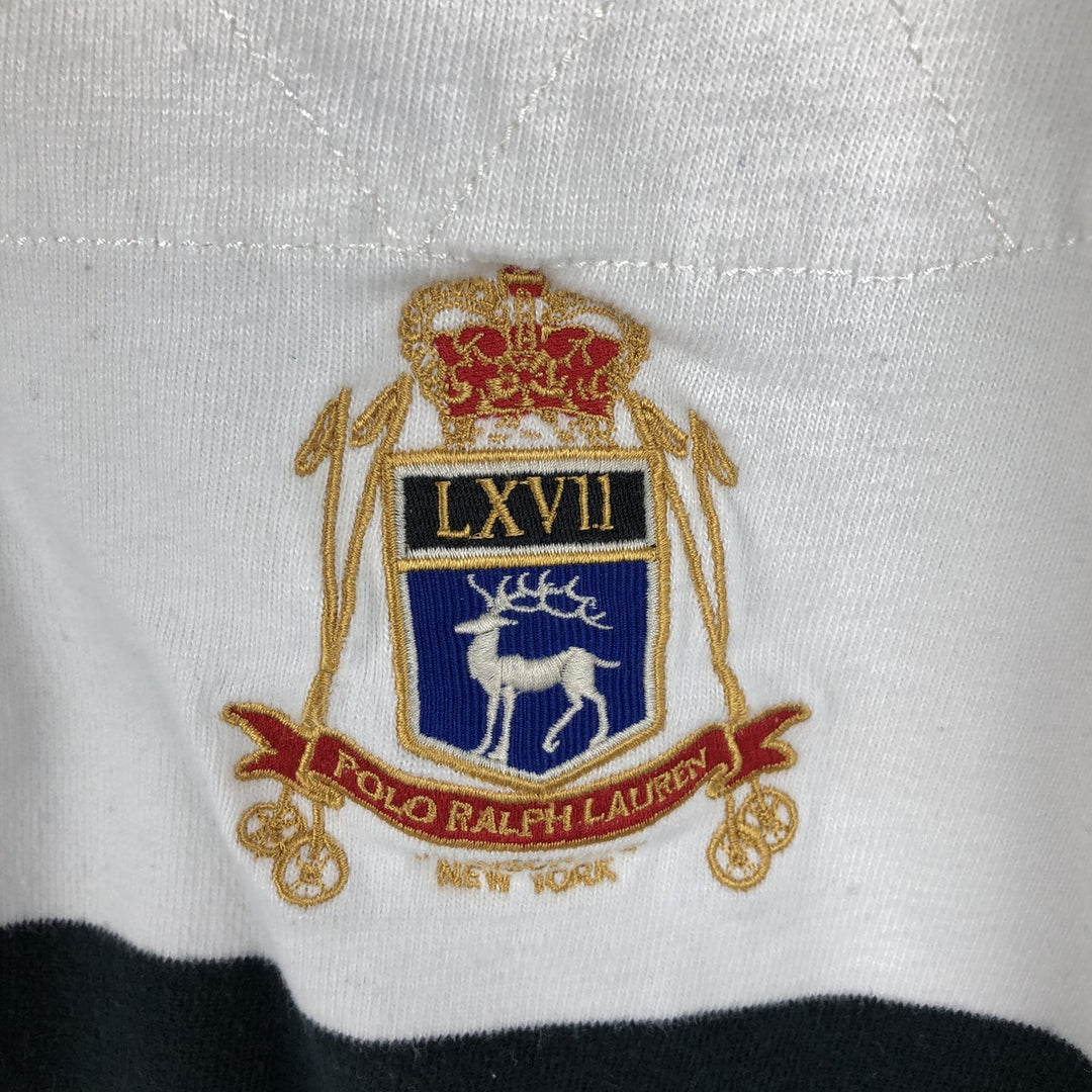 Ralph Lauren POLO by Ralph Lauren long sleeve rugby shirt, men's size L cotton white type Vintage Second Hand