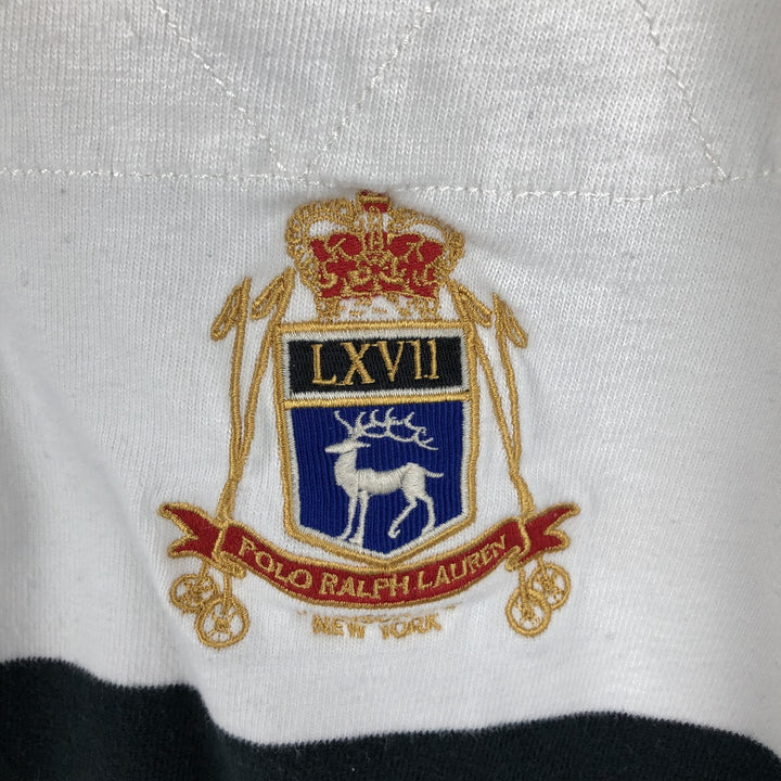 Ralph Lauren POLO by Ralph Lauren long sleeve rugby shirt, men's size L cotton white type Vintage Second Hand