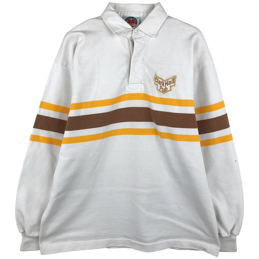 90s-00'S Barbarian Long Sleeve Rugby Shirt Made in Canada Men's XL Vintage cotton white type Vintage Second Hand